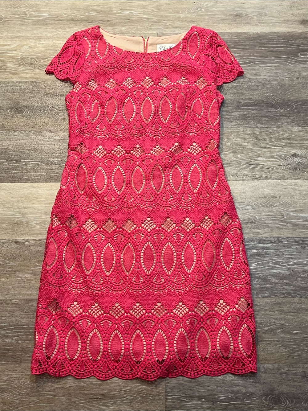 Eliza J Raspberry Pink Lace Sheath Dress